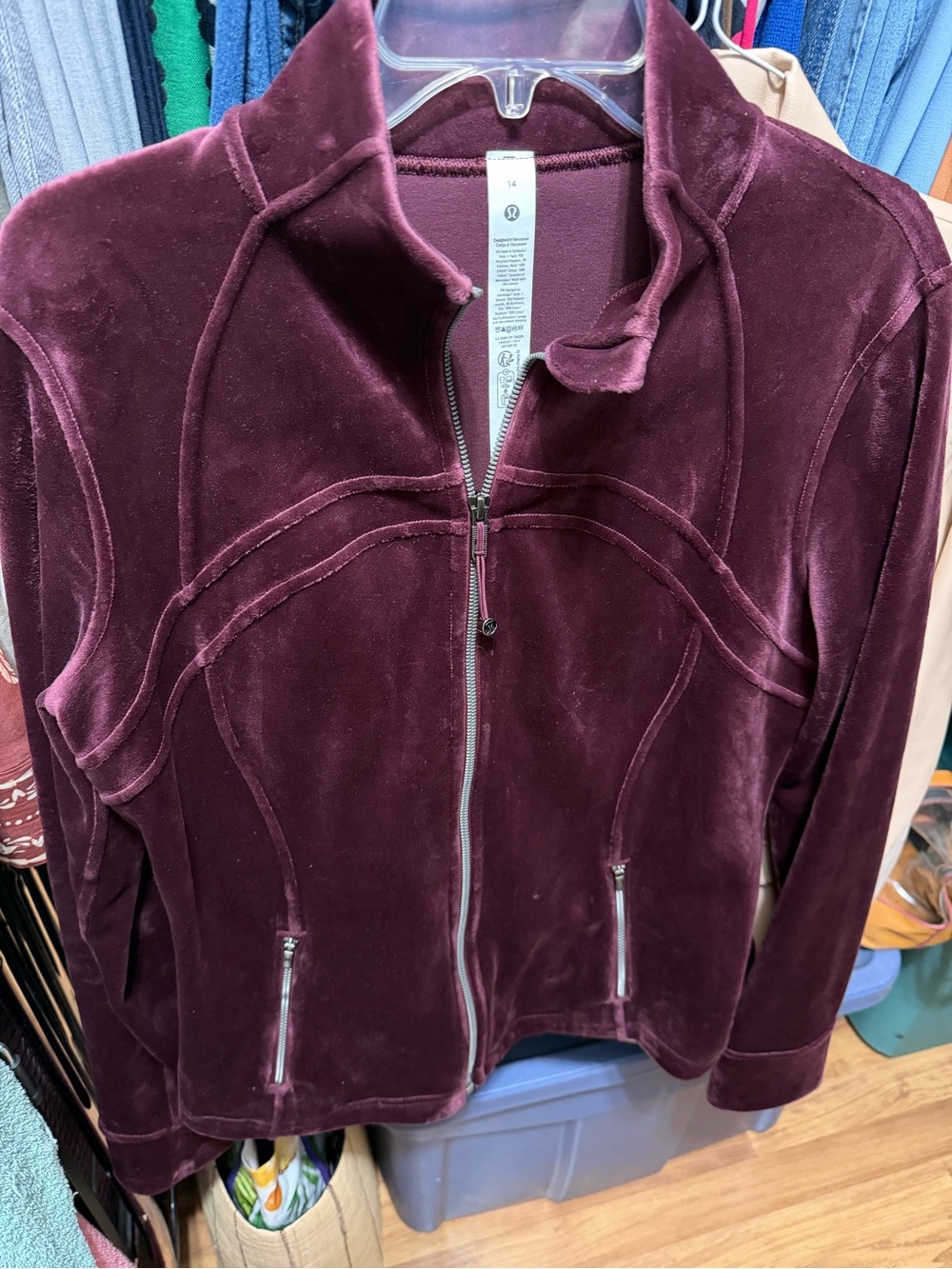 lululemon athletica Velvet Zip Bomber Jacket — Deep Wine